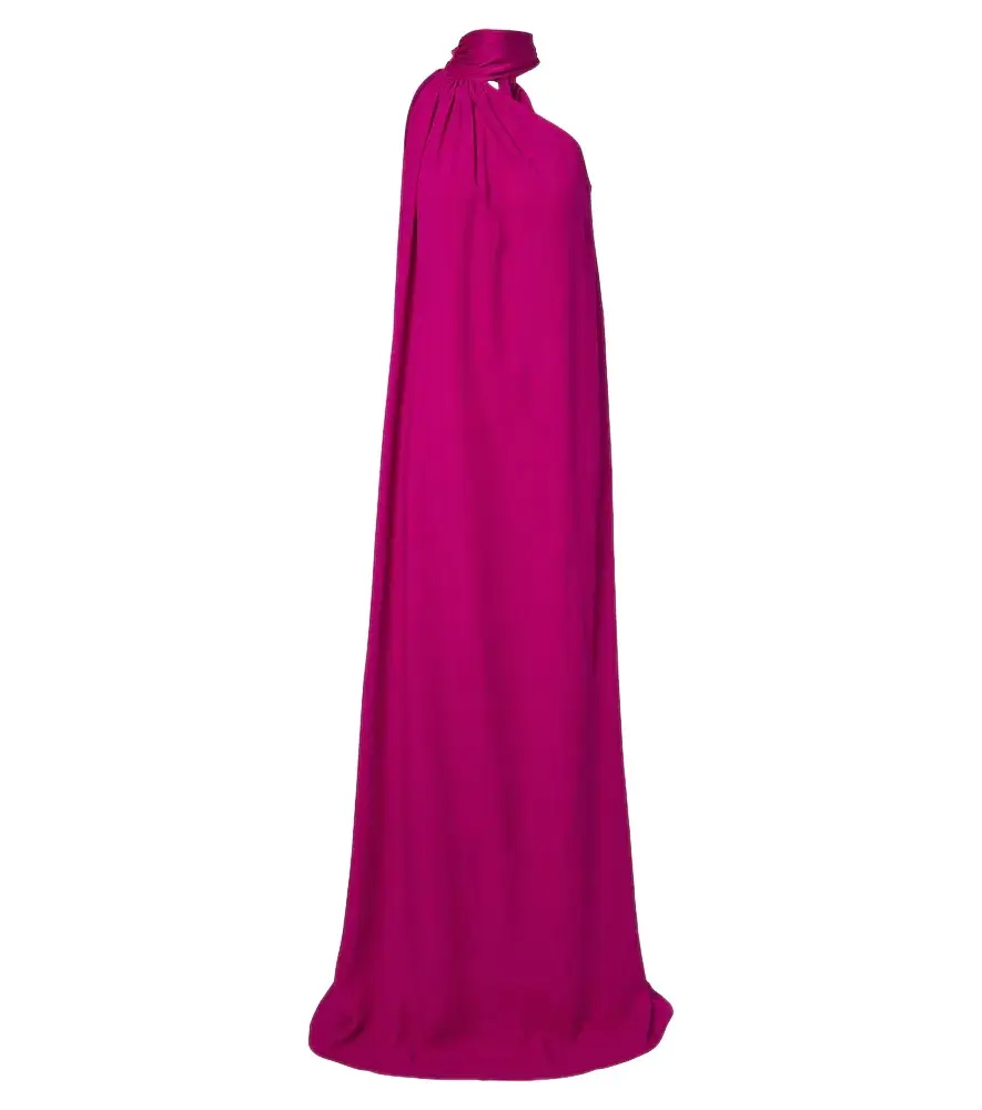 Astor scarf-detail draped one-shoulder gown Astor scarf-detail draped one-shoulder gown