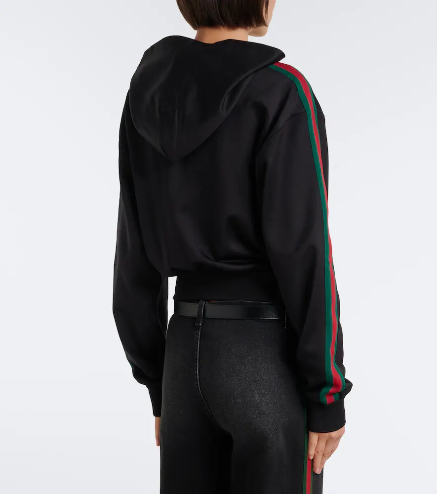Gucci Web Stripe jersey zip-up hoodie | Thumbnail 5 Gucci Web Stripe jersey zip-up hoodie | Thumbnail 5