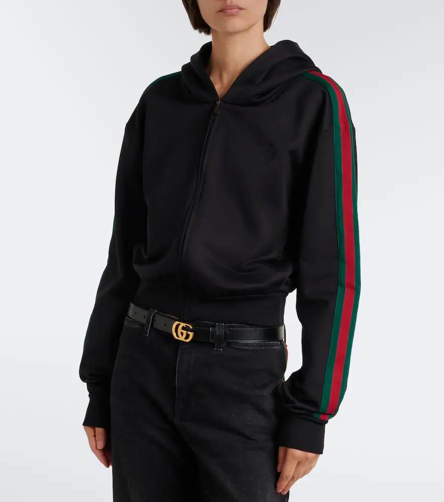 Gucci Web Stripe jersey zip-up hoodie | Thumbnail 6 Gucci Web Stripe jersey zip-up hoodie | Thumbnail 6