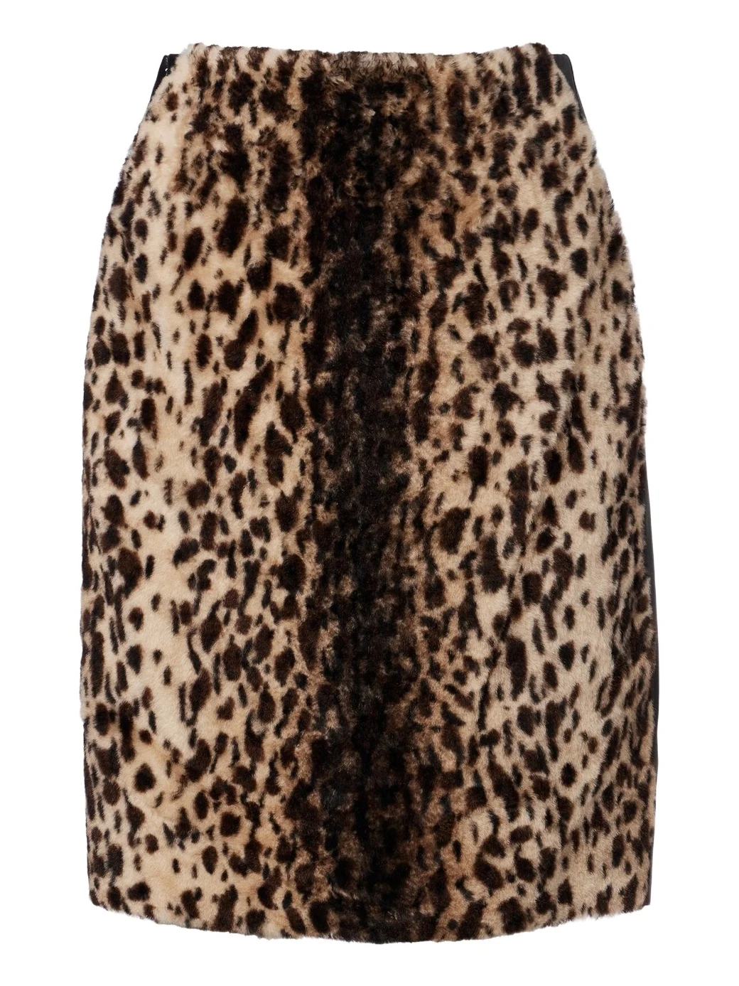 Leopard-print shearling and leather miniskirt Leopard-print shearling and leather miniskirt