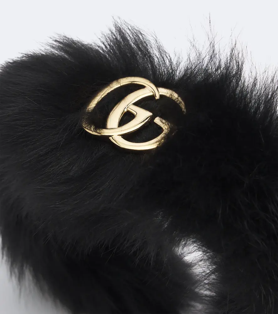 Gucci Double G shearling headband | Thumbnail 2