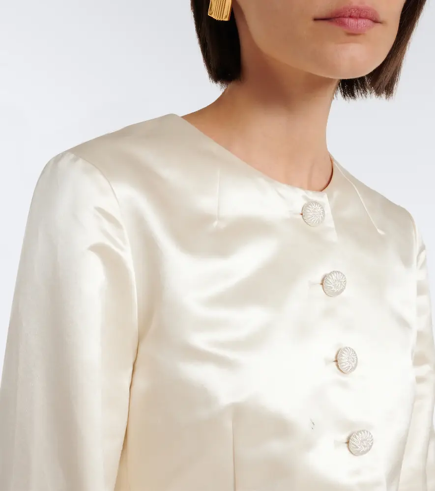 Posse Verity cotton and silk satin jacket | Thumbnail 4