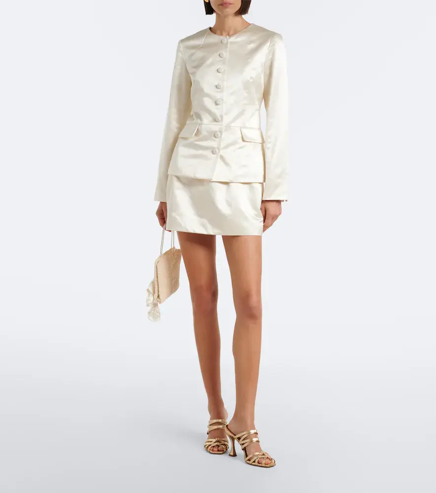Posse Verity cotton and silk satin miniskirt | Thumbnail 4