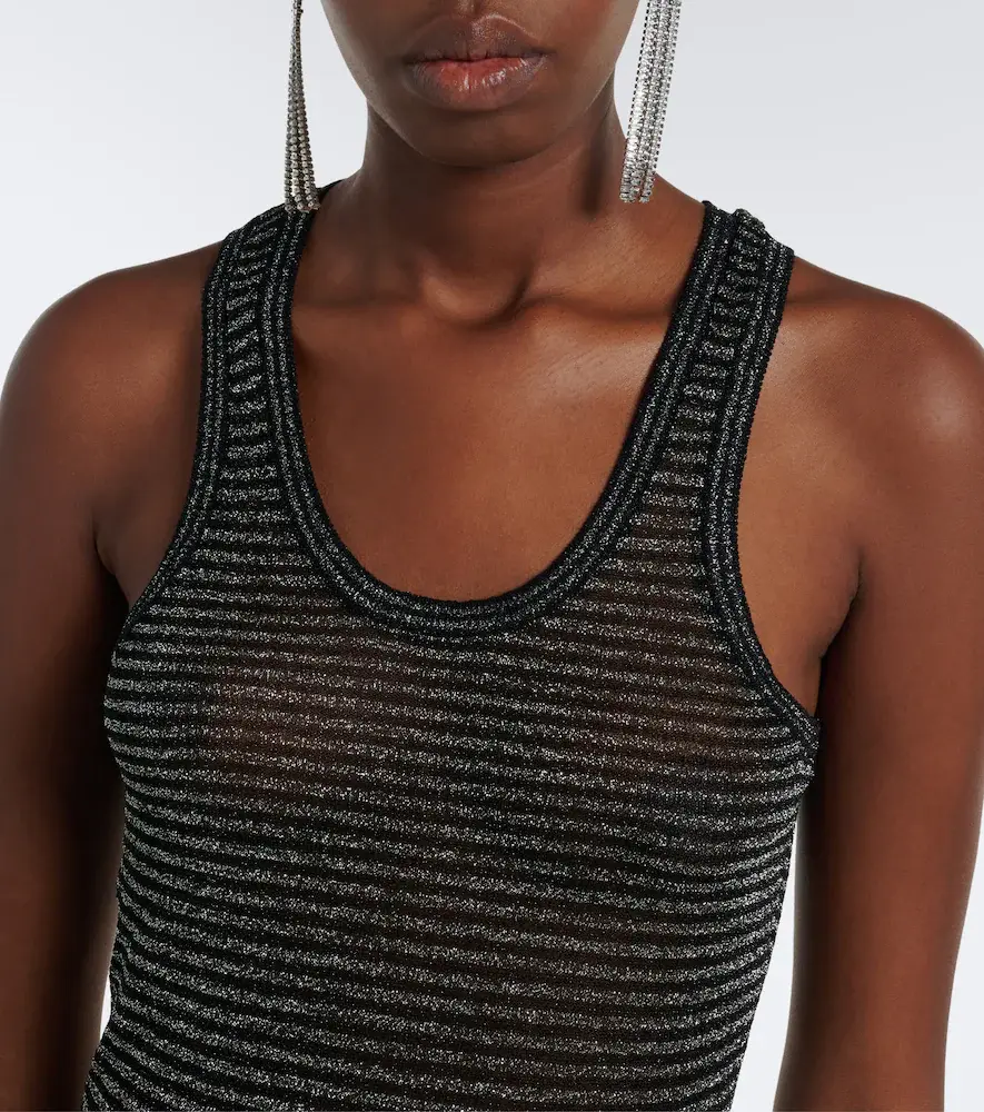 Isabel Marant Cevara semi-sheer striped Lurex tank top | Thumbnail 2 Isabel Marant Cevara semi-sheer striped Lurex tank top | Thumbnail 2