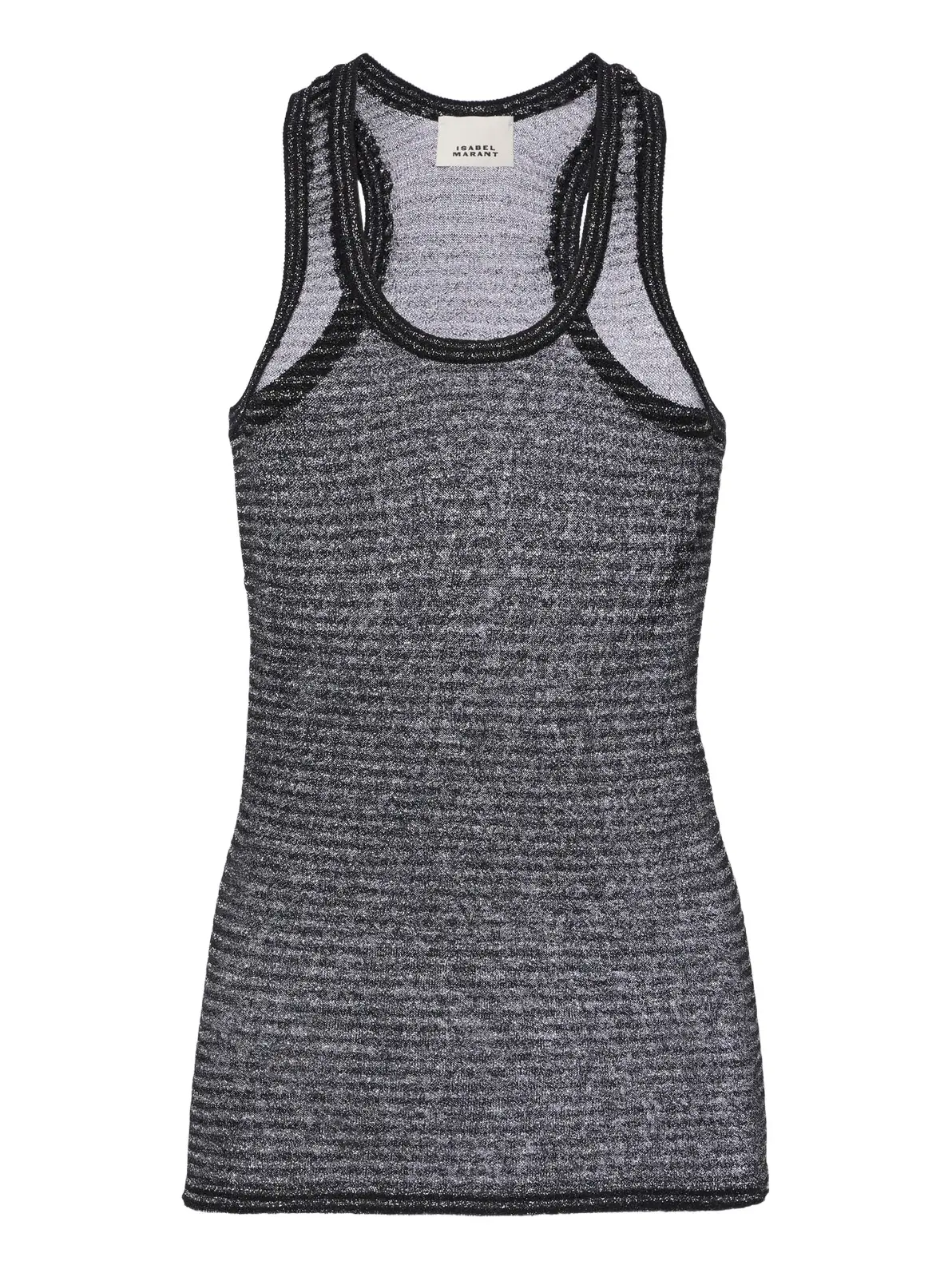 Isabel Marant Cevara semi-sheer striped Lurex tank top