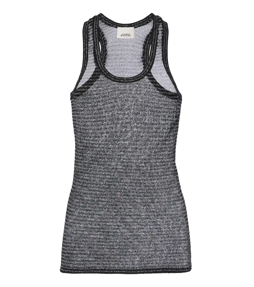 Cevara semi-sheer striped Lurex tank top Cevara semi-sheer striped Lurex tank top