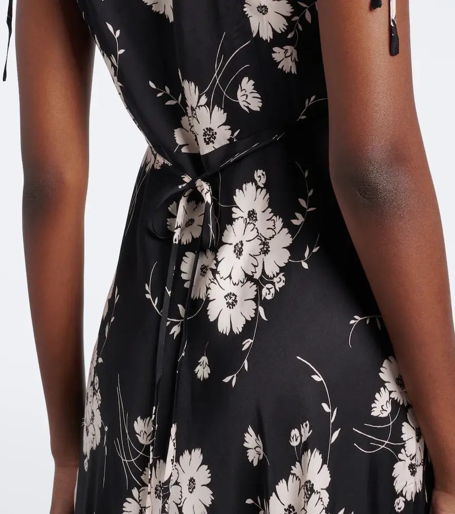 Rixo Fern floral lace-trimmed satin midi dress | Thumbnail 2