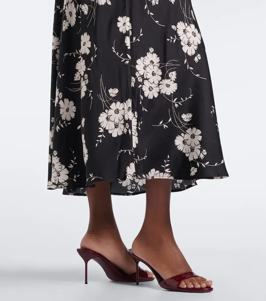 Rixo Fern floral lace-trimmed satin midi dress | Thumbnail 3