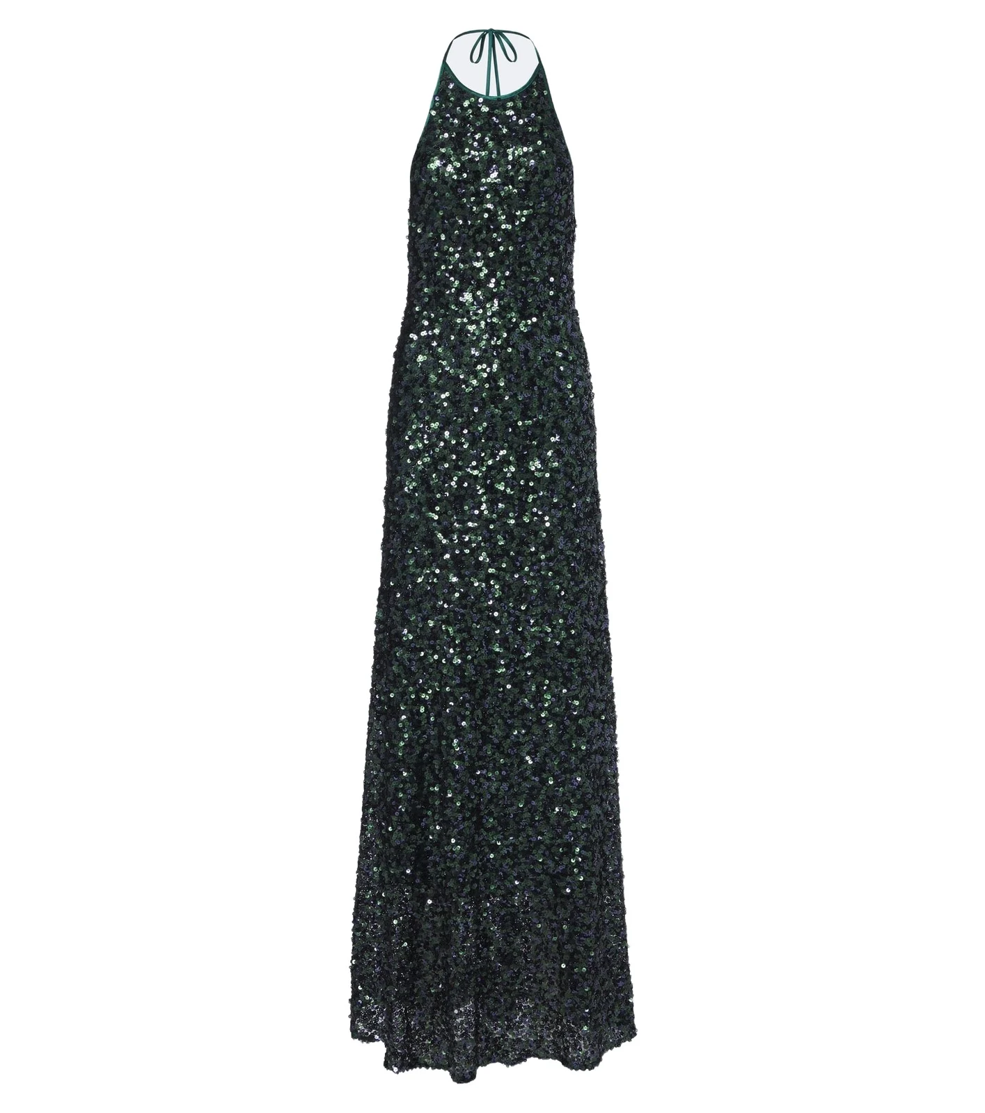 Open-back sequined halterneck gown Open-back sequined halterneck gown