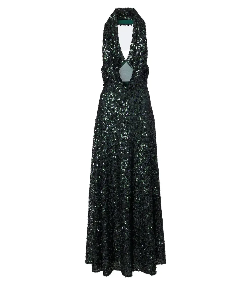 Sequined halterneck gown Sequined halterneck gown