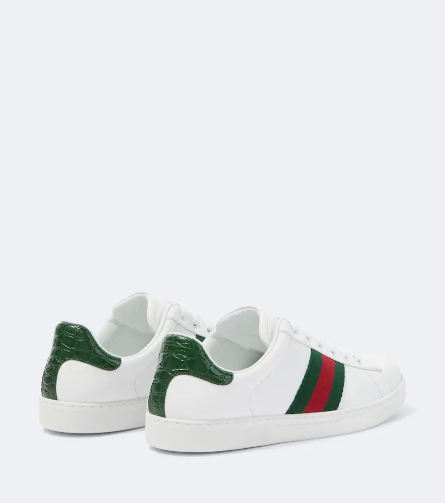 Gucci Ace Web Stripe leather sneakers | Thumbnail 3 Gucci Ace Web Stripe leather sneakers | Thumbnail 3