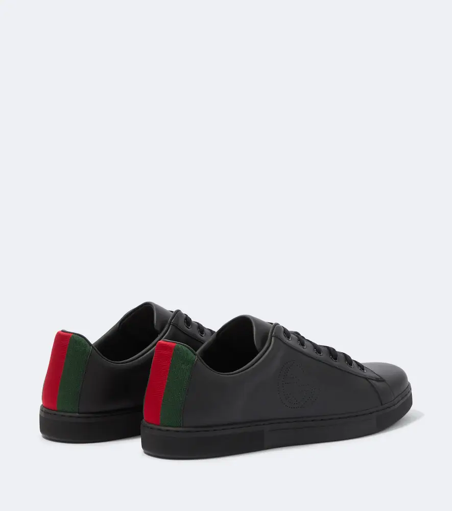 Gucci Ace Web Stripe leather sneakers | Thumbnail 3 Gucci Ace Web Stripe leather sneakers | Thumbnail 3