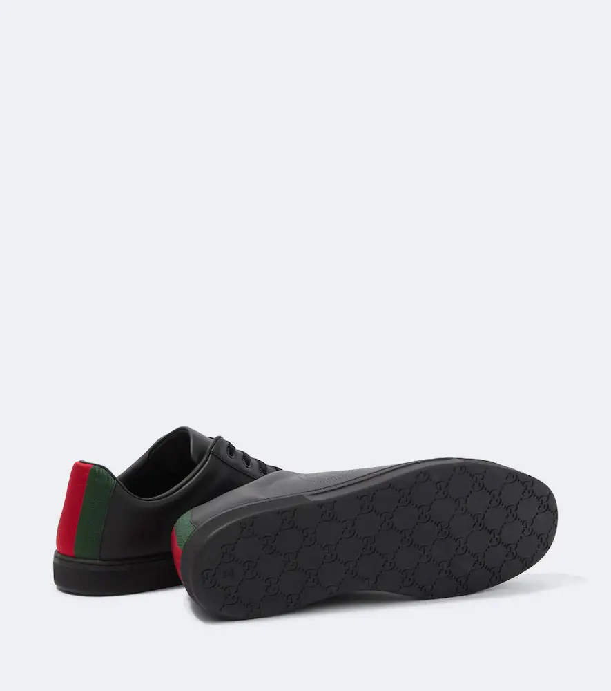 Gucci Ace Web Stripe leather sneakers | Thumbnail 4 Gucci Ace Web Stripe leather sneakers | Thumbnail 4
