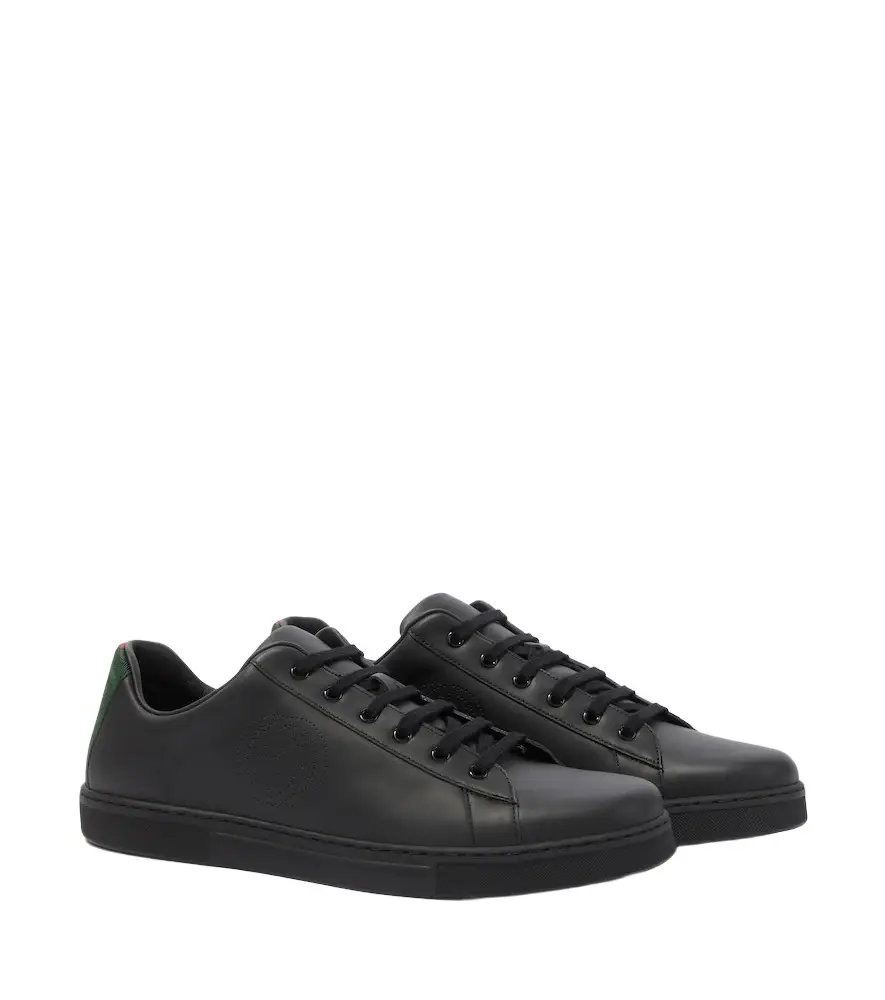 Gucci Ace Web Stripe leather sneakers