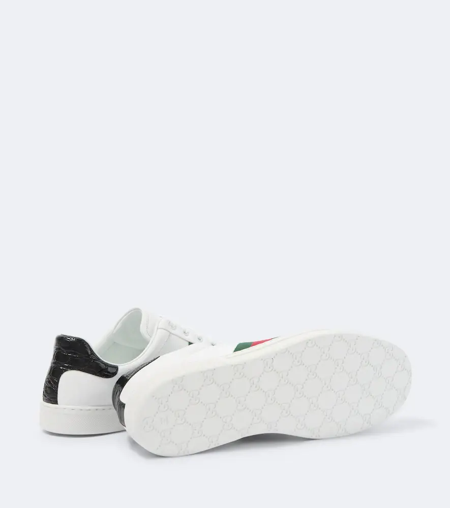 Gucci Ace Web Stripe leather sneakers | Thumbnail 2 Gucci Ace Web Stripe leather sneakers | Thumbnail 2