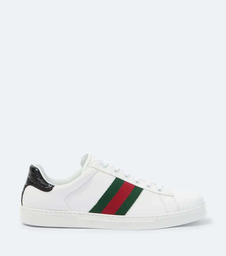 Gucci Ace Web Stripe leather sneakers | Thumbnail 3 Gucci Ace Web Stripe leather sneakers | Thumbnail 3