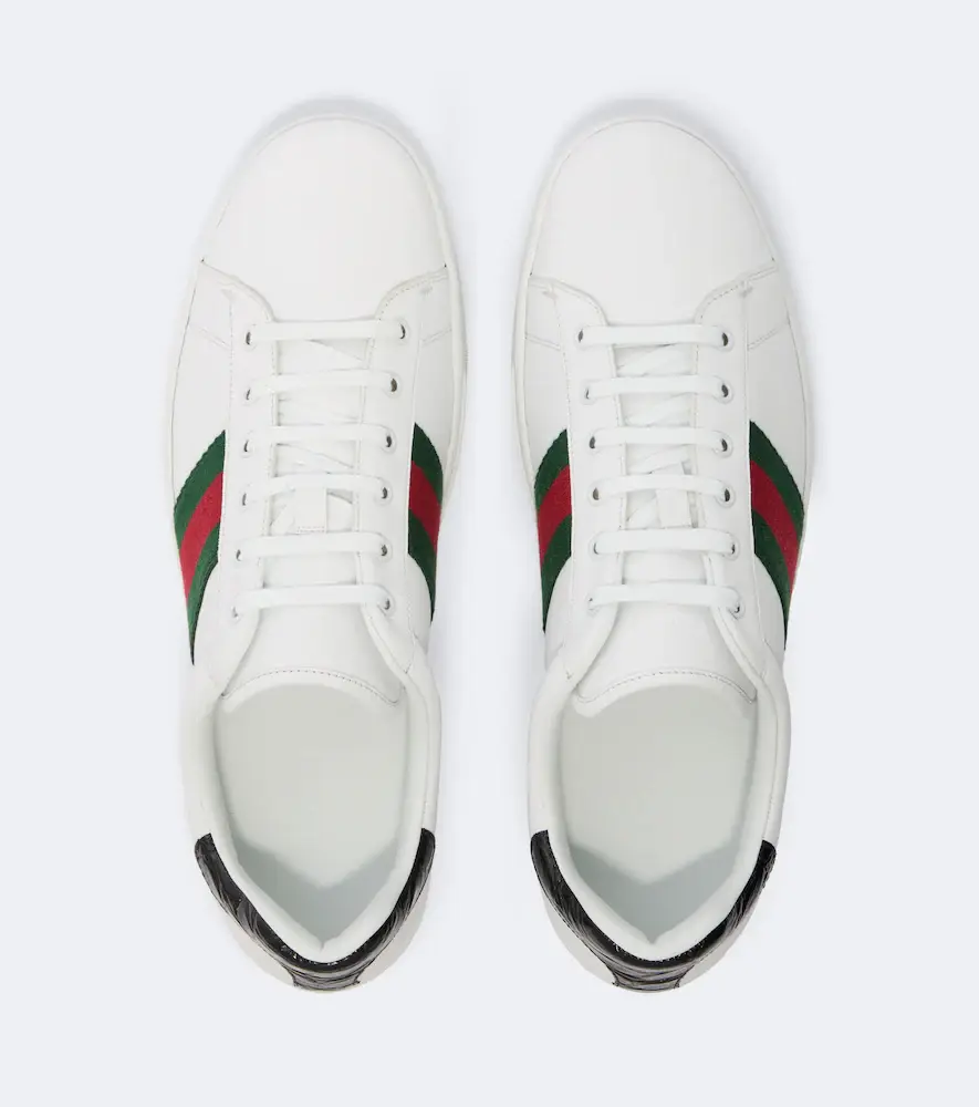 Gucci Ace Web Stripe leather sneakers | Thumbnail 4 Gucci Ace Web Stripe leather sneakers | Thumbnail 4