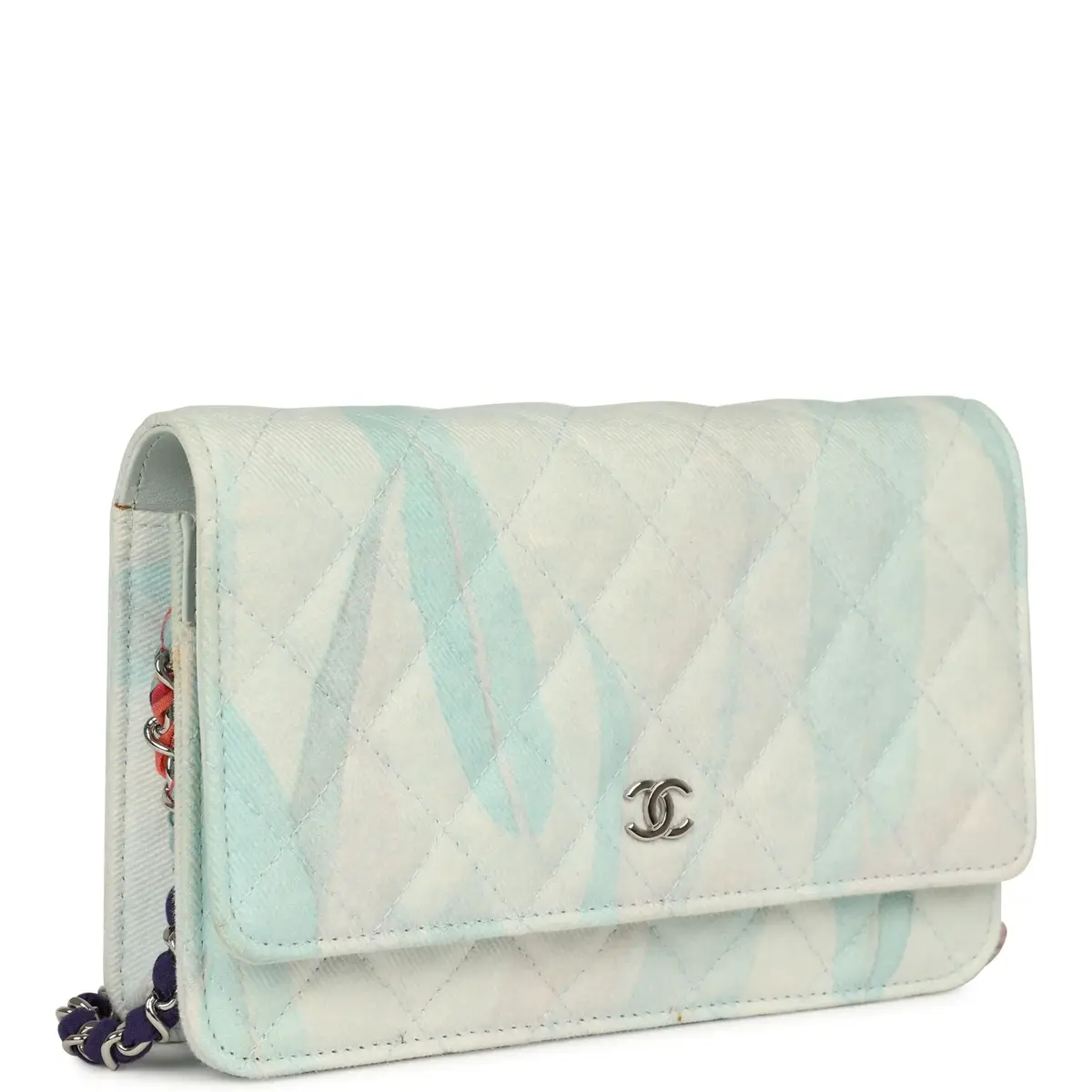 Chanel Chanel "Jungle Jeans" Wallet on Chain Light Blue, Multicolor Printed Denim Silver Hardware | Thumbnail 2