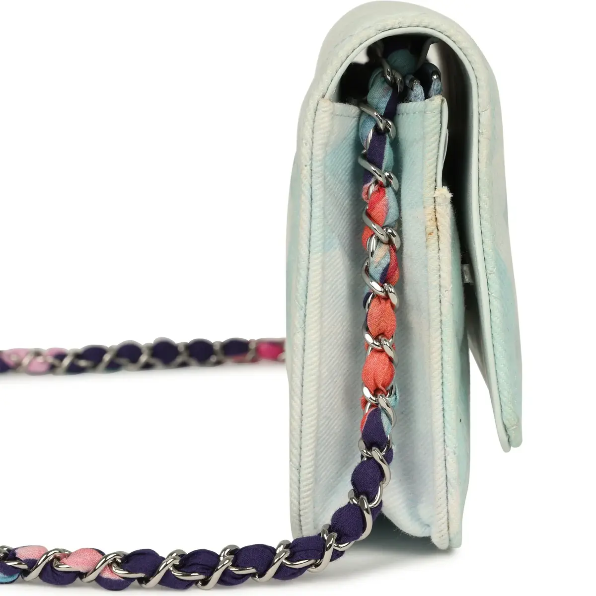 Chanel Chanel "Jungle Jeans" Wallet on Chain Light Blue, Multicolor Printed Denim Silver Hardware | Thumbnail 3
