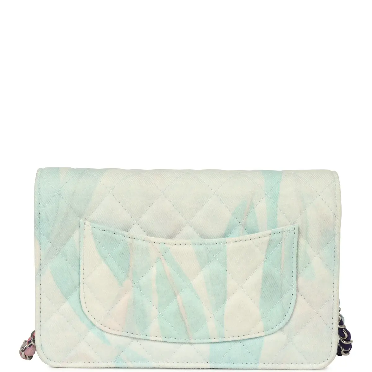 Chanel Chanel "Jungle Jeans" Wallet on Chain Light Blue, Multicolor Printed Denim Silver Hardware | Thumbnail 4