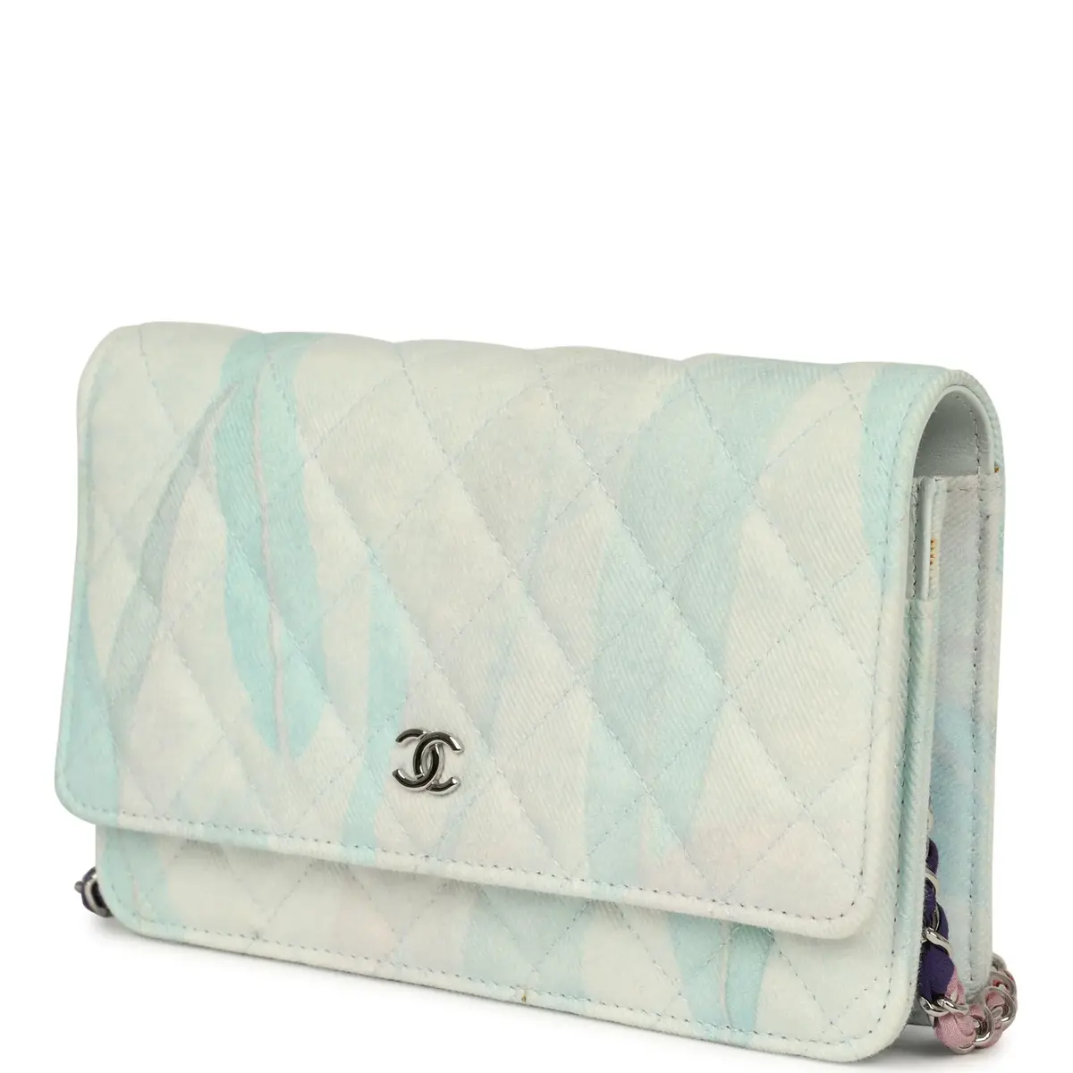 Chanel Chanel "Jungle Jeans" Wallet on Chain Light Blue, Multicolor Printed Denim Silver Hardware | Thumbnail 5