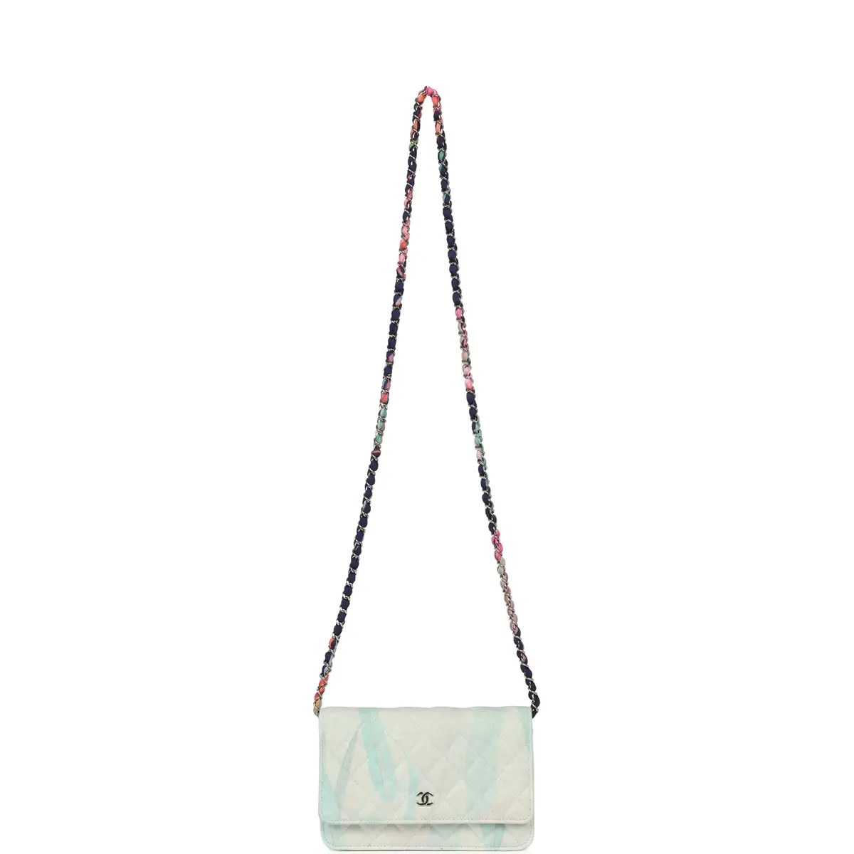 Chanel Chanel "Jungle Jeans" Wallet on Chain Light Blue, Multicolor Printed Denim Silver Hardware | Thumbnail 8
