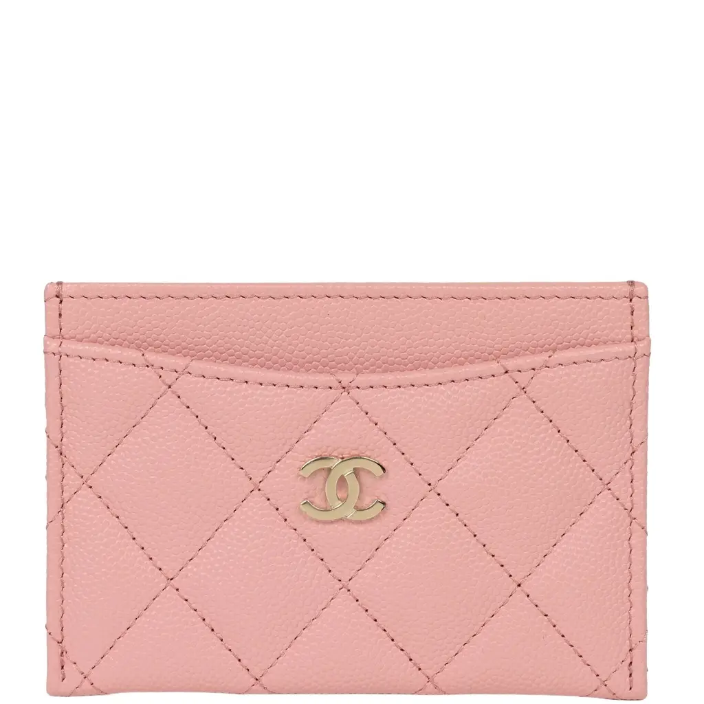 Chanel Chanel Classic Card Holder Pink Caviar Light Gold Hardware