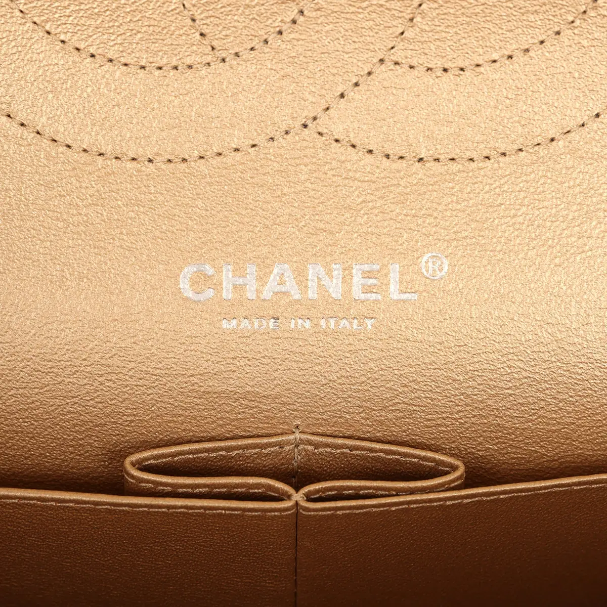 Chanel Chanel Jumbo Classic Double Flap Bag Gold Metallic Lambskin Ruthenium Hardware | Thumbnail 9 Chanel Chanel Jumbo Classic Double Flap Bag Gold Metallic Lambskin Ruthenium Hardware | Thumbnail 9