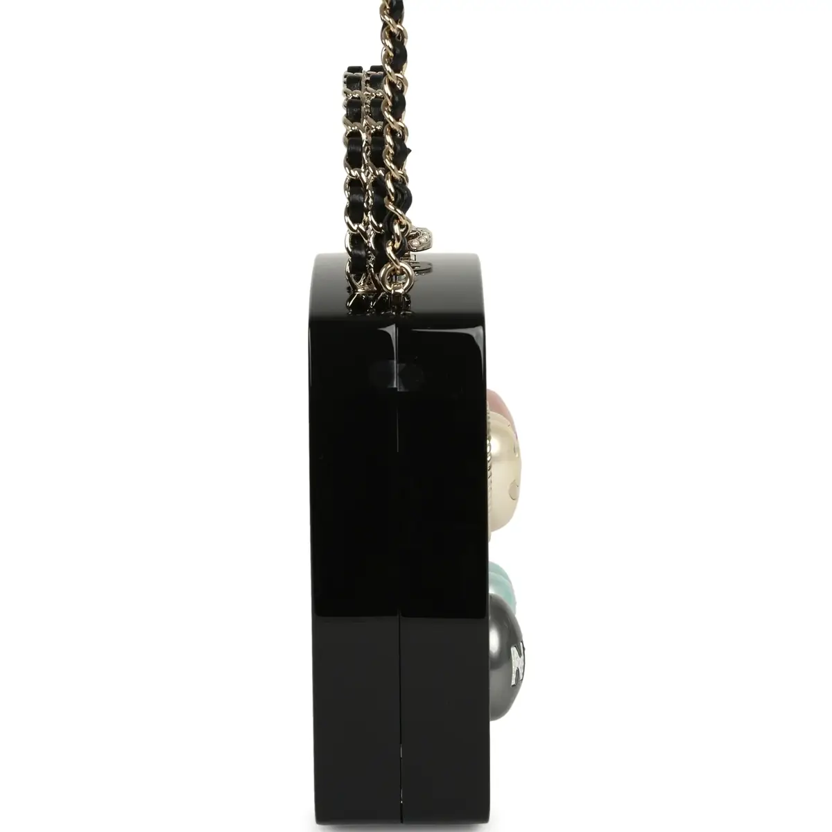 Chanel Chanel Makeup Palette Minaudiere Clutch with Chain Black, Multicolor Plexiglass, Strass, Light Gold Hardware | Thumbnail 3 Chanel Chanel Makeup Palette Minaudiere Clutch with Chain Black, Multicolor Plexiglass, Strass, Light Gold Hardware | Thumbnail 3