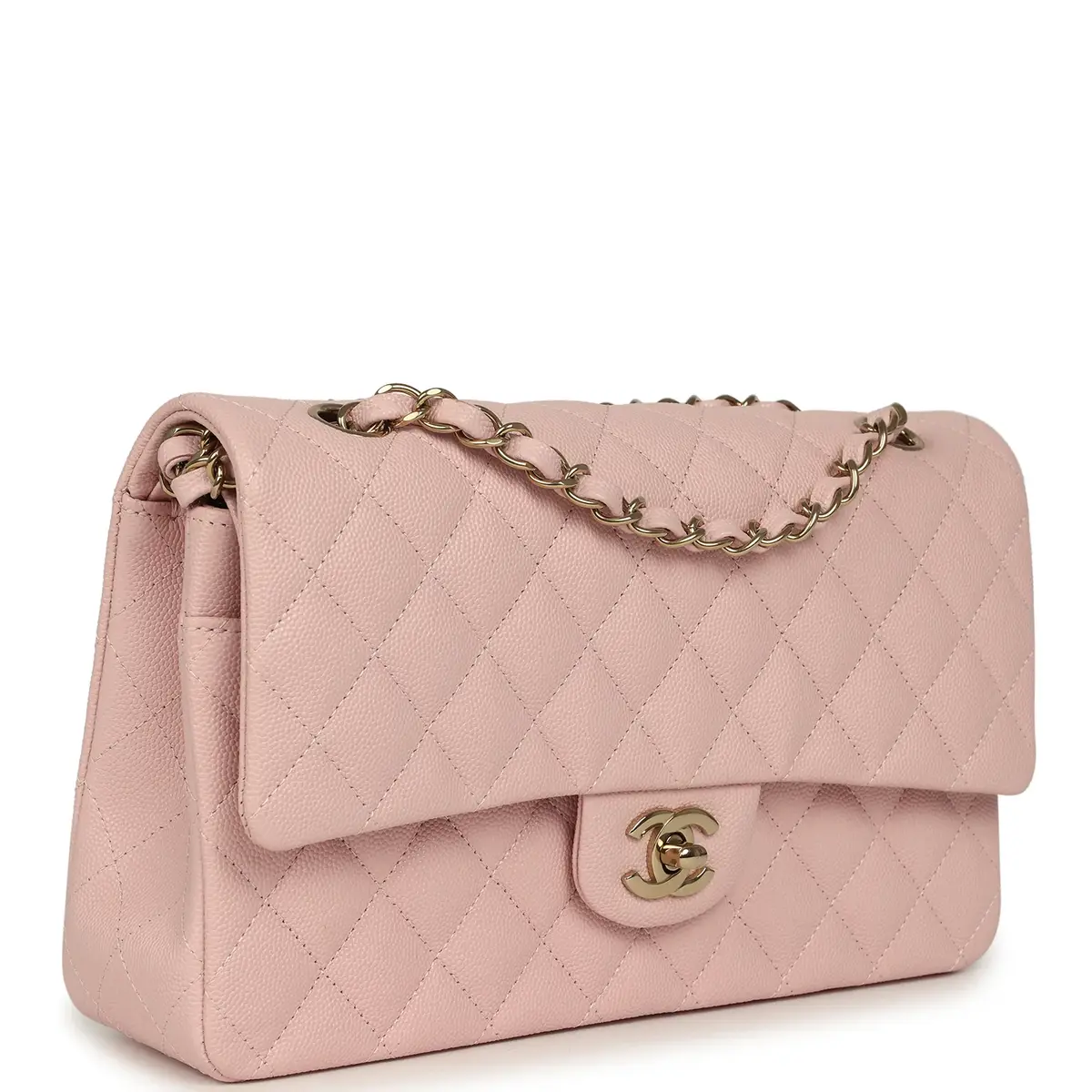 Chanel Chanel Medium Classic Double Flap Bag Light Pink Caviar Light Gold Hardware | Thumbnail 2 Chanel Chanel Medium Classic Double Flap Bag Light Pink Caviar Light Gold Hardware | Thumbnail 2