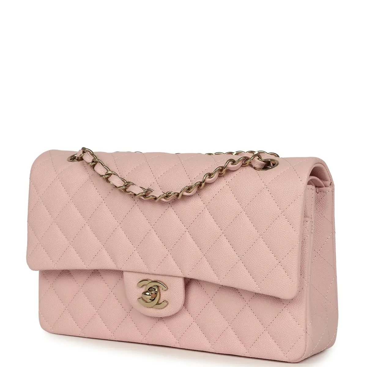 Chanel Chanel Medium Classic Double Flap Bag Light Pink Caviar Light Gold Hardware | Thumbnail 5 Chanel Chanel Medium Classic Double Flap Bag Light Pink Caviar Light Gold Hardware | Thumbnail 5