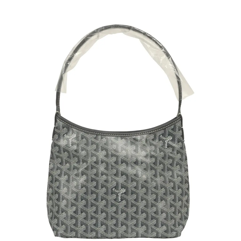 Goyard Goyardine Grey Boheme Hobo Mini Palladium Hardware Goyard Goyardine Grey Boheme Hobo Mini Palladium Hardware