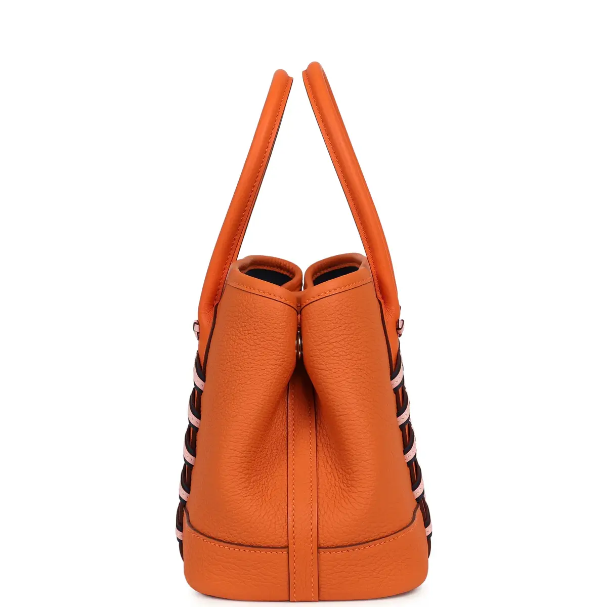 HERMÈS Hermes Garden Party Neo 23 "Bredies" Orange, Rose Sakura, Bleu Navy Togo and Swift Palladium Hardware | Thumbnail 3 HERMÈS Hermes Garden Party Neo 23 "Bredies" Orange, Rose Sakura, Bleu Navy Togo and Swift Palladium Hardware | Thumbnail 3