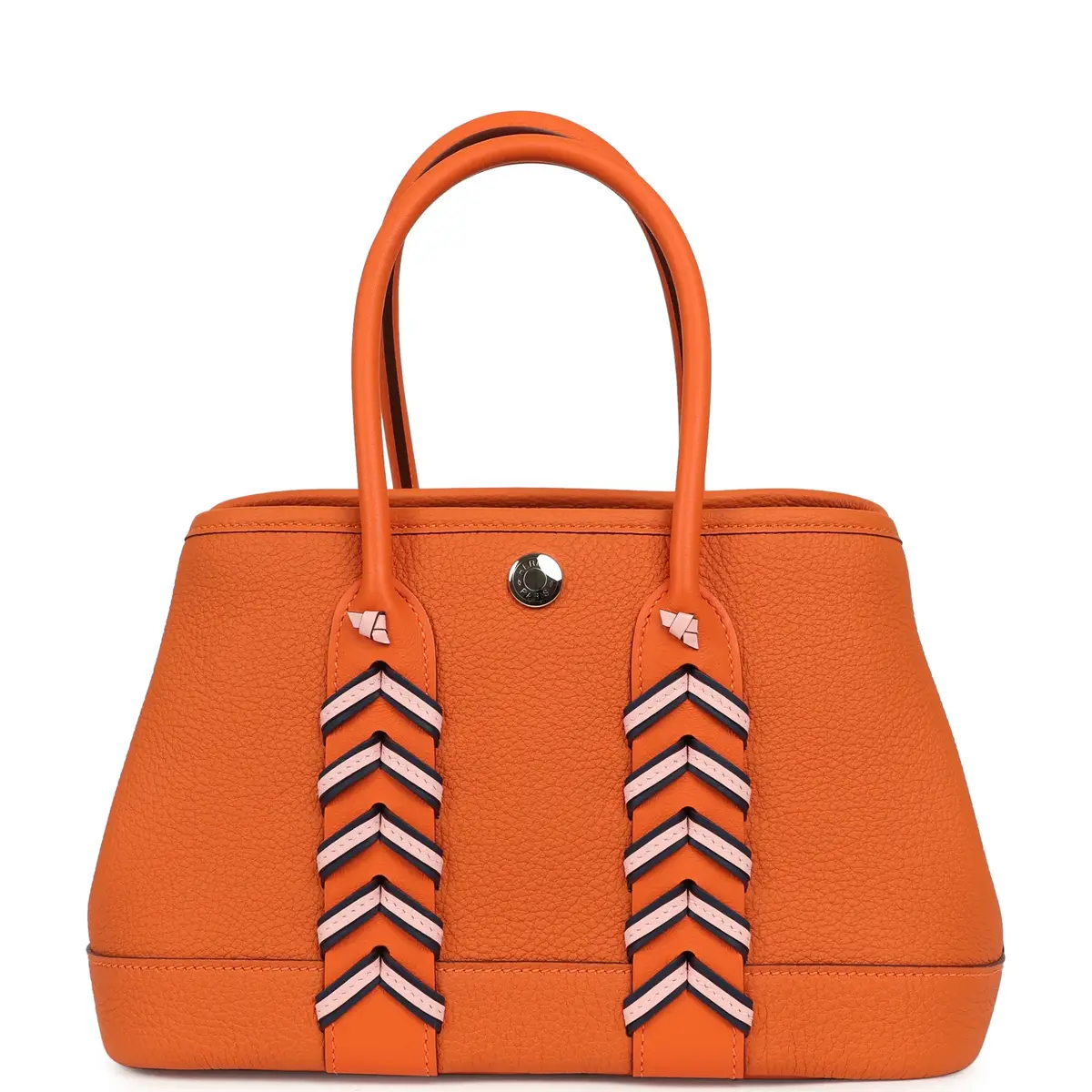 HERMÈS Hermes Garden Party Neo 23 "Bredies" Orange, Rose Sakura, Bleu Navy Togo and Swift Palladium Hardware | Thumbnail 4 HERMÈS Hermes Garden Party Neo 23 "Bredies" Orange, Rose Sakura, Bleu Navy Togo and Swift Palladium Hardware | Thumbnail 4