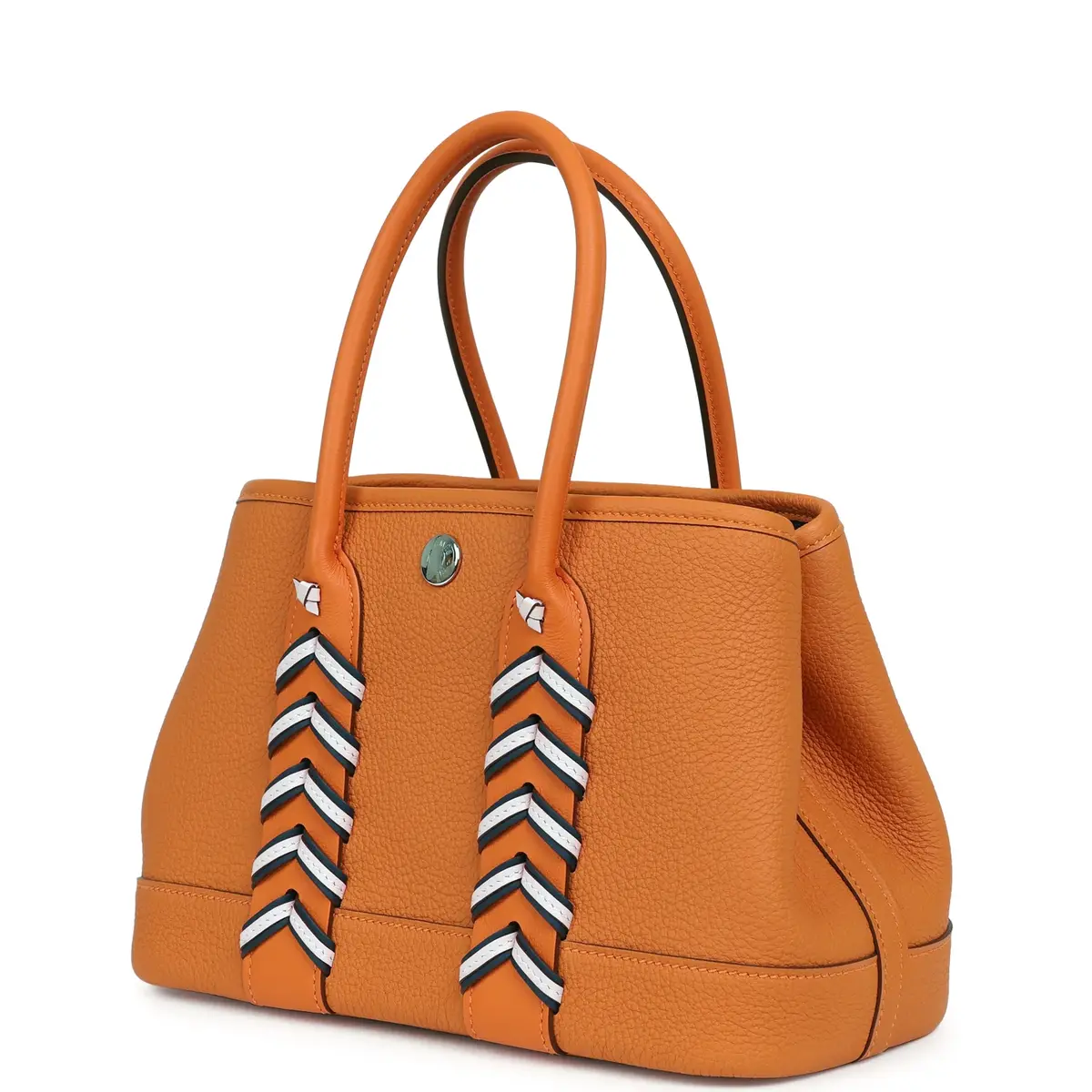 HERMÈS Hermes Garden Party Neo 23 "Bredies" Orange, Rose Sakura, Bleu Navy Togo and Swift Palladium Hardware | Thumbnail 5 HERMÈS Hermes Garden Party Neo 23 "Bredies" Orange, Rose Sakura, Bleu Navy Togo and Swift Palladium Hardware | Thumbnail 5