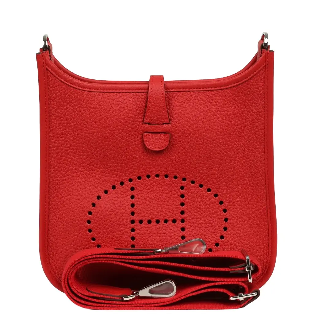HERMÈS Hermes Evelyne 23 Rouge Radieux Clemence Palladium Hardware