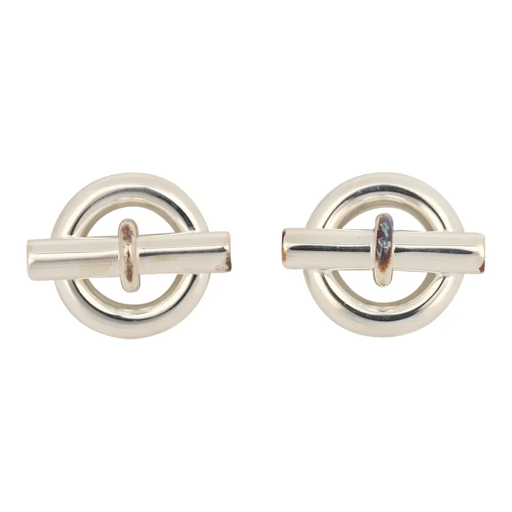 HERMÈS Hermes Mini Chaine D'Ancre Stud Earrings Sterling