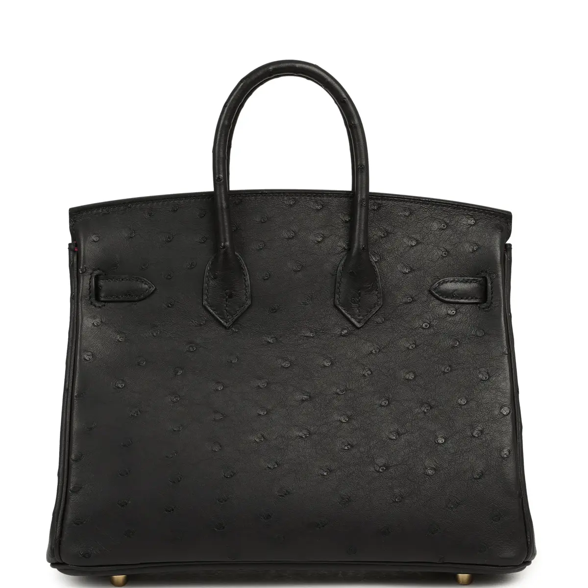 HERMÈS Hermes Special Order (HSS) Birkin 25 Black Verso Ostrich Permabrass Hardware | Thumbnail 4 HERMÈS Hermes Special Order (HSS) Birkin 25 Black Verso Ostrich Permabrass Hardware | Thumbnail 4