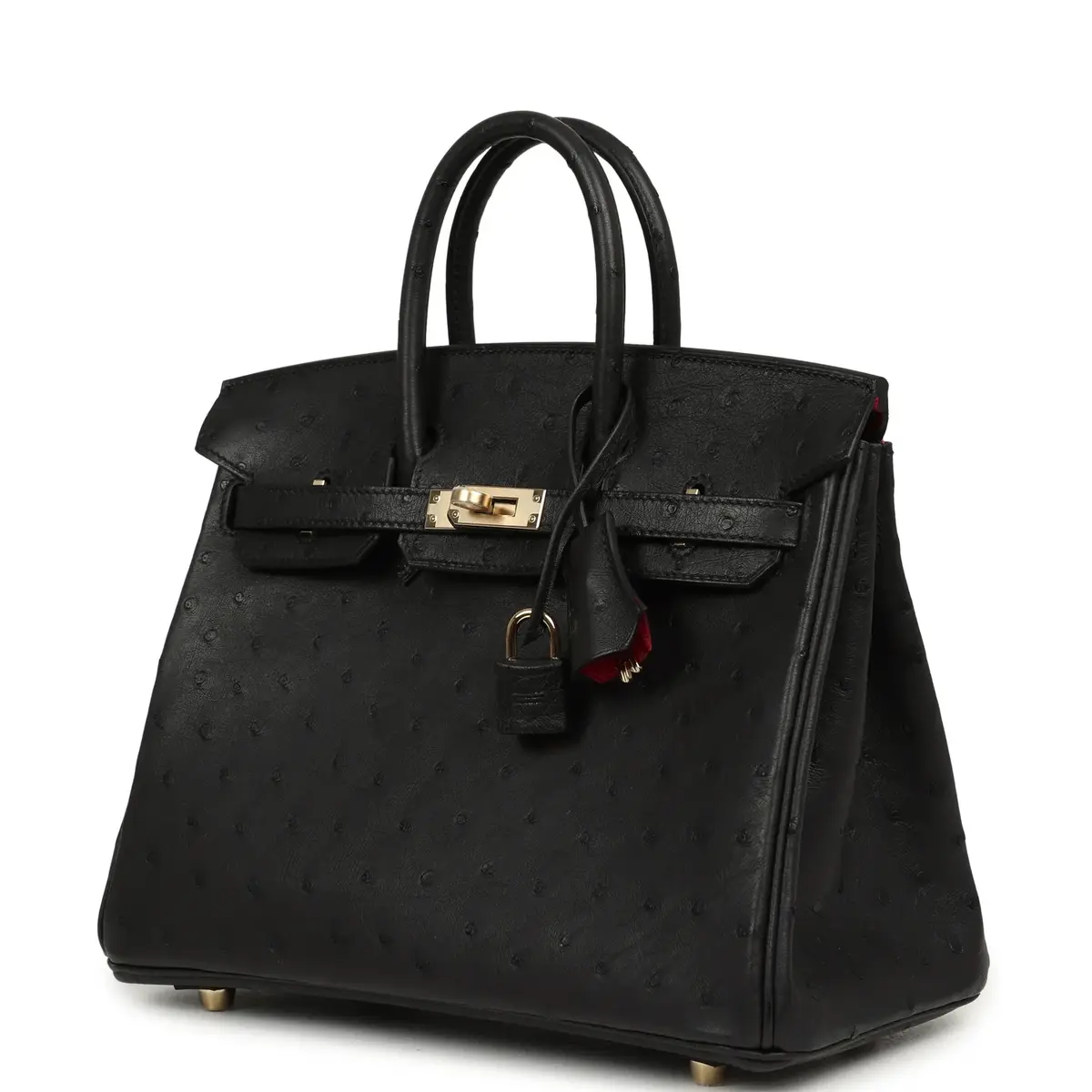 HERMÈS Hermes Special Order (HSS) Birkin 25 Black Verso Ostrich Permabrass Hardware | Thumbnail 5 HERMÈS Hermes Special Order (HSS) Birkin 25 Black Verso Ostrich Permabrass Hardware | Thumbnail 5