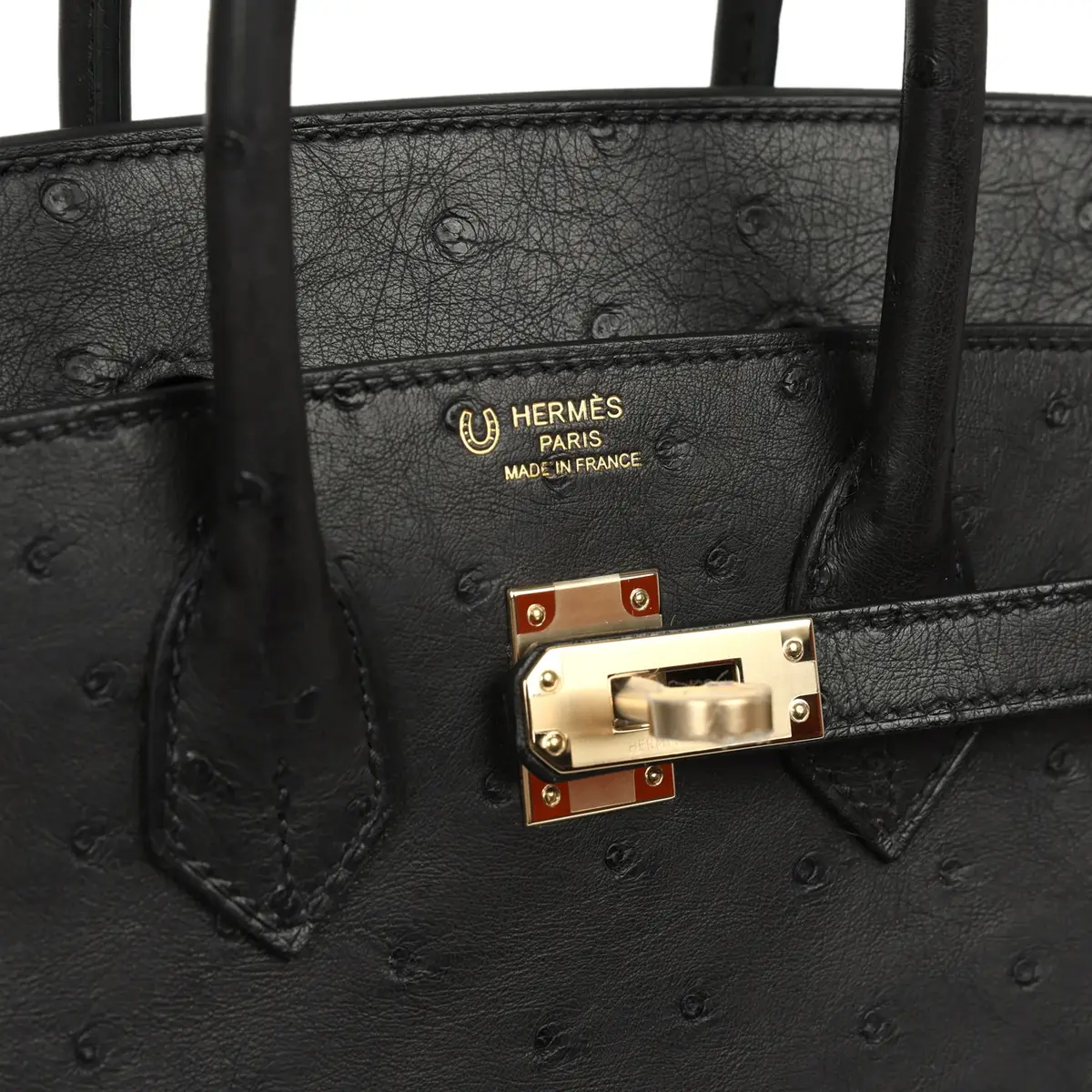 HERMÈS Hermes Special Order (HSS) Birkin 25 Black Verso Ostrich Permabrass Hardware | Thumbnail 7 HERMÈS Hermes Special Order (HSS) Birkin 25 Black Verso Ostrich Permabrass Hardware | Thumbnail 7