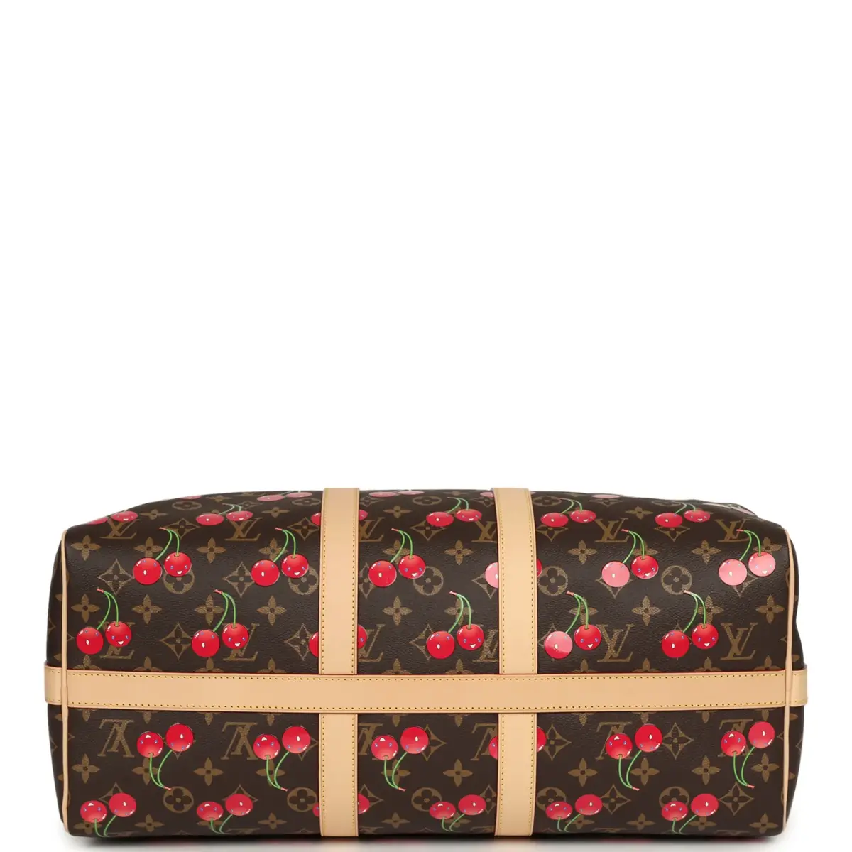 Louis Vuitton Louis Vuitton X Takashi Murakami Cheries Keepall Bandouliere 45 Red, Brown Monogram Cherry Gold Hardware | Thumbnail 6 Louis Vuitton Louis Vuitton X Takashi Murakami Cheries Keepall Bandouliere 45 Red, Brown Monogram Cherry Gold Hardware | Thumbnail 6