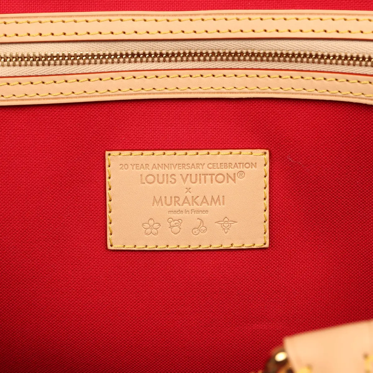 Louis Vuitton Louis Vuitton X Takashi Murakami Cheries Keepall Bandouliere 45 Red, Brown Monogram Cherry Gold Hardware | Thumbnail 7 Louis Vuitton Louis Vuitton X Takashi Murakami Cheries Keepall Bandouliere 45 Red, Brown Monogram Cherry Gold Hardware | Thumbnail 7