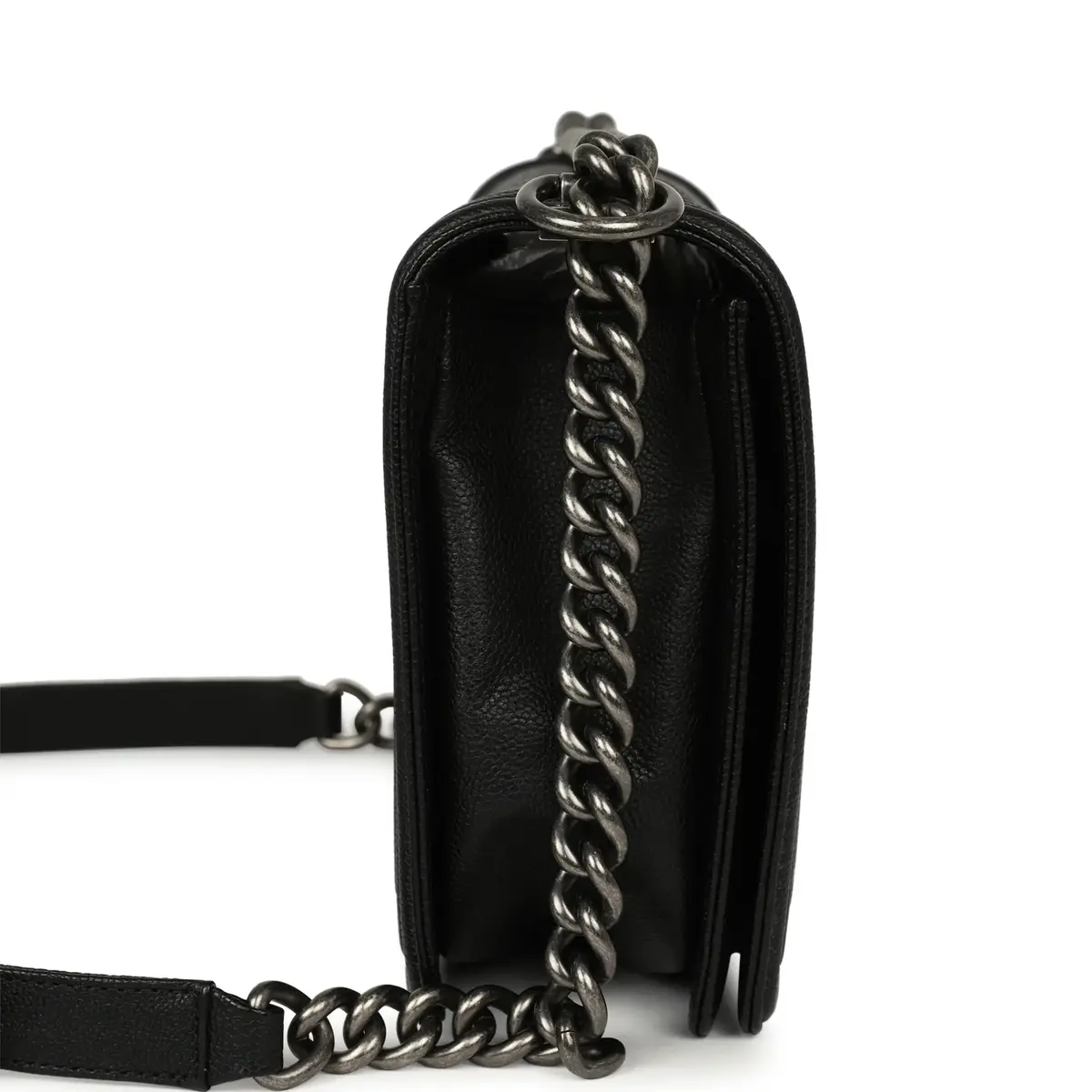 Chanel Pre-owned Chanel Medium Boy Bag Black Caviar Ruthenium Hardware | Thumbnail 3 Chanel Pre-owned Chanel Medium Boy Bag Black Caviar Ruthenium Hardware | Thumbnail 3