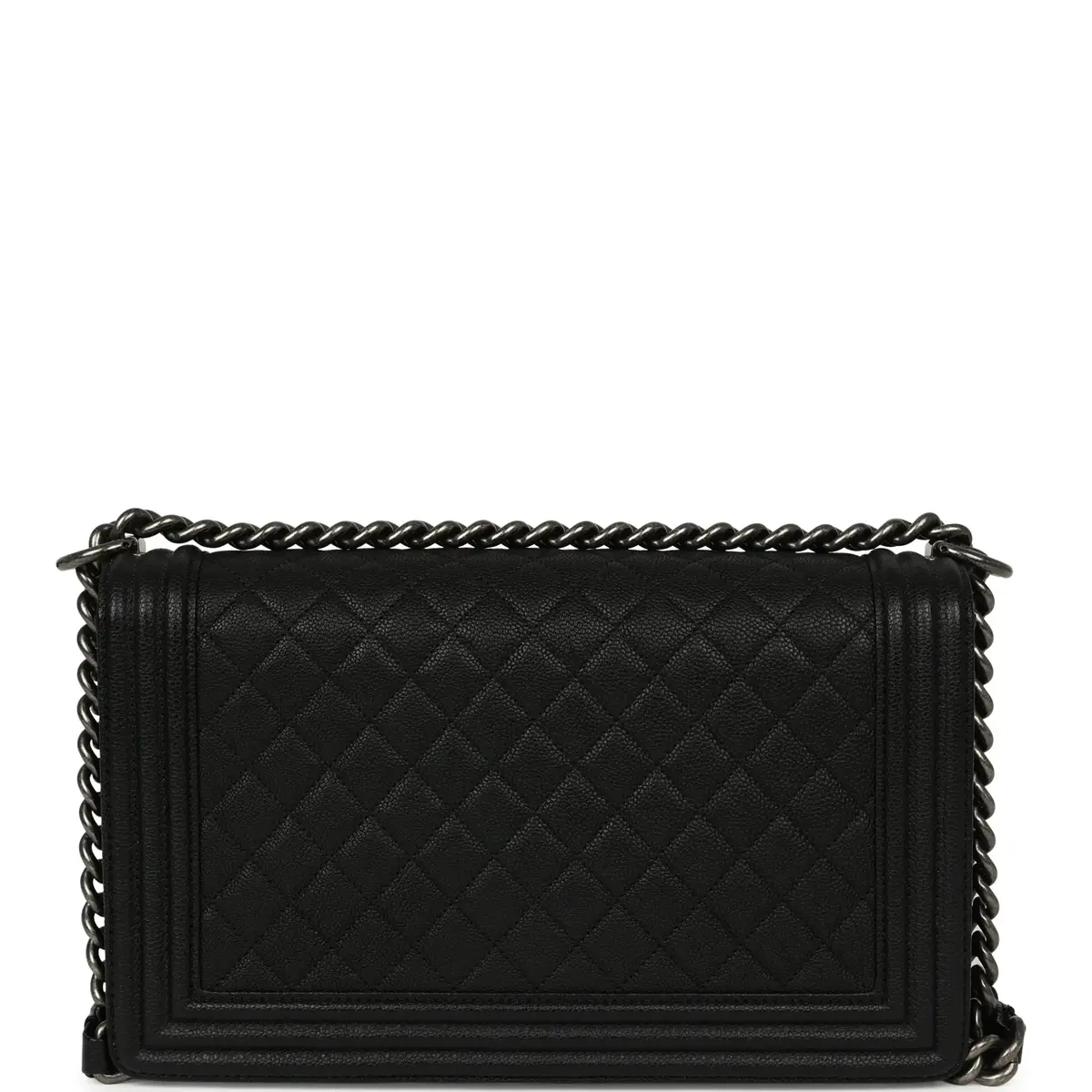 Chanel Pre-owned Chanel Medium Boy Bag Black Caviar Ruthenium Hardware | Thumbnail 4 Chanel Pre-owned Chanel Medium Boy Bag Black Caviar Ruthenium Hardware | Thumbnail 4