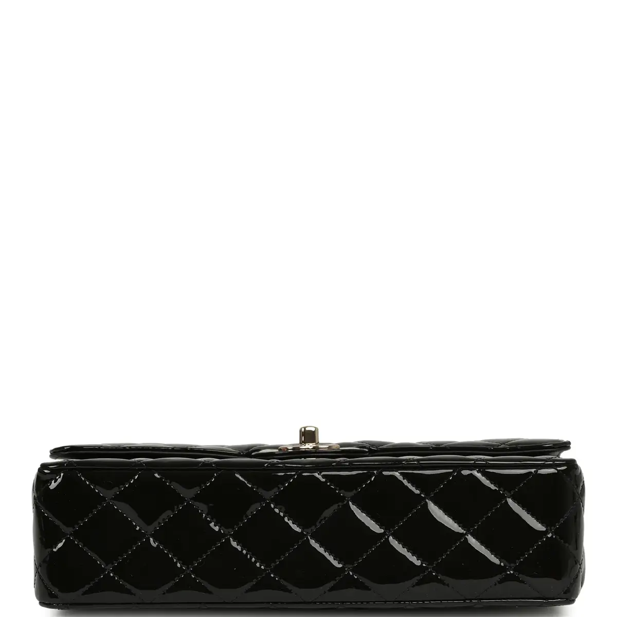 Chanel Pre-owned Chanel Medium Classic Double Flap Bag Black Patent Light Gold Hardware | Thumbnail 6 Chanel Pre-owned Chanel Medium Classic Double Flap Bag Black Patent Light Gold Hardware | Thumbnail 6