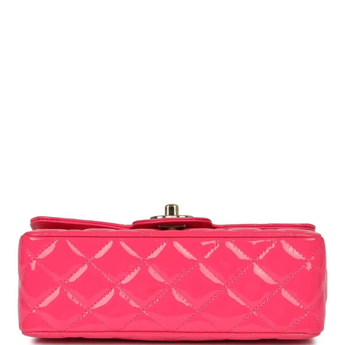 Chanel Pre-owned Chanel Mini Classic Rectangular Flap Bag Hot Pink Patent Gold Hardware | Thumbnail 6 Chanel Pre-owned Chanel Mini Classic Rectangular Flap Bag Hot Pink Patent Gold Hardware | Thumbnail 6