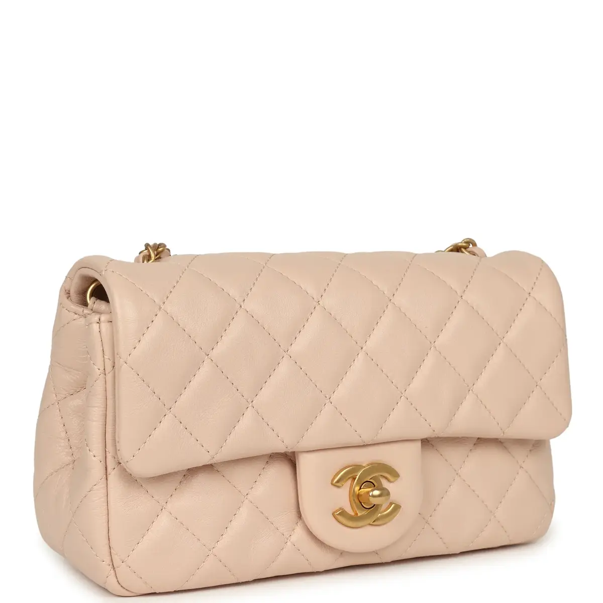 Chanel Pre-owned Chanel Mini Pearl Crush Rectangular Flap Bag Light Pink Lambskin Brushed Gold Hardware | Thumbnail 2 Chanel Pre-owned Chanel Mini Pearl Crush Rectangular Flap Bag Light Pink Lambskin Brushed Gold Hardware | Thumbnail 2
