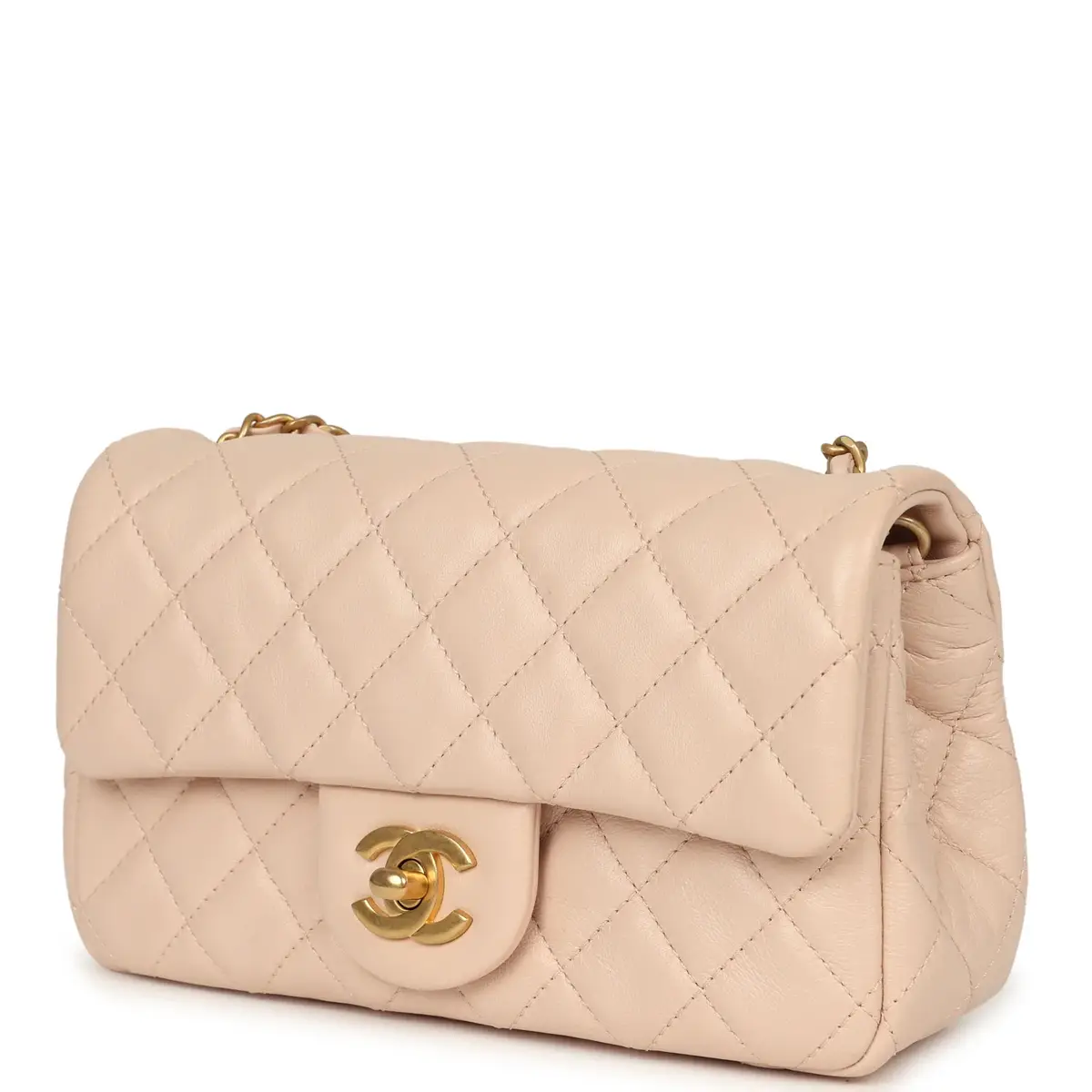 Chanel Pre-owned Chanel Mini Pearl Crush Rectangular Flap Bag Light Pink Lambskin Brushed Gold Hardware | Thumbnail 5 Chanel Pre-owned Chanel Mini Pearl Crush Rectangular Flap Bag Light Pink Lambskin Brushed Gold Hardware | Thumbnail 5
