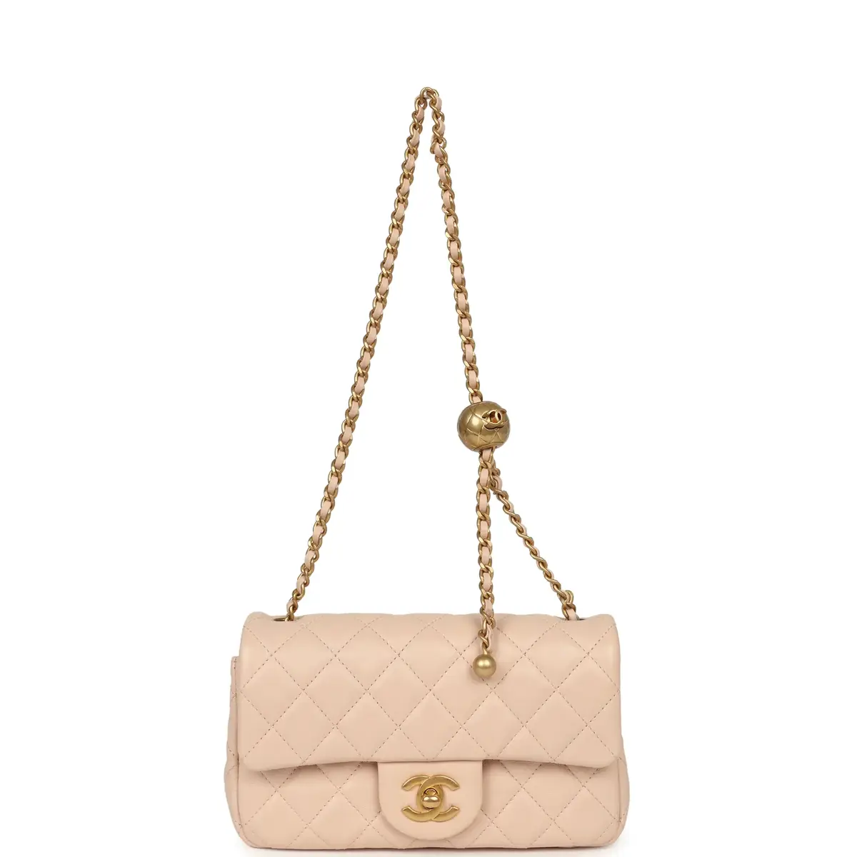 Chanel Pre-owned Chanel Mini Pearl Crush Rectangular Flap Bag Light Pink Lambskin Brushed Gold Hardware | Thumbnail 7 Chanel Pre-owned Chanel Mini Pearl Crush Rectangular Flap Bag Light Pink Lambskin Brushed Gold Hardware | Thumbnail 7