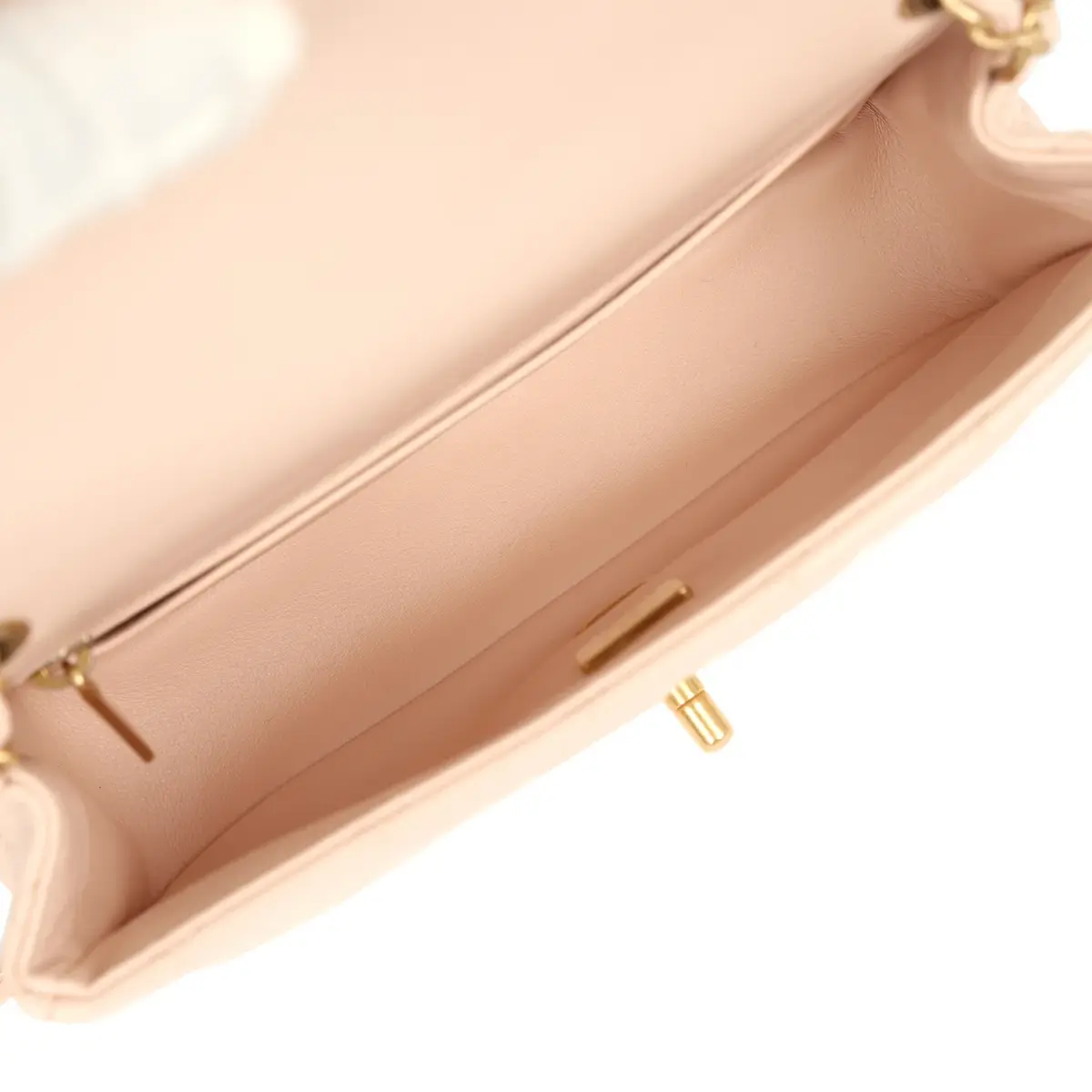 Chanel Pre-owned Chanel Mini Pearl Crush Rectangular Flap Bag Light Pink Lambskin Brushed Gold Hardware | Thumbnail 9 Chanel Pre-owned Chanel Mini Pearl Crush Rectangular Flap Bag Light Pink Lambskin Brushed Gold Hardware | Thumbnail 9